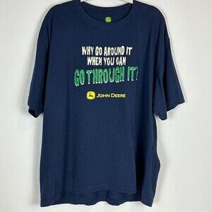 John Deere Go Through It Black Graphic T-shirt XXL